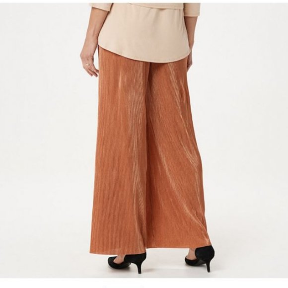 Joan Rivers Petite Accordion Pleat Palazzo Pants - Picture 2 of 3